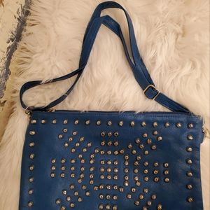 BLUE STUDDED DESIGN PURSE